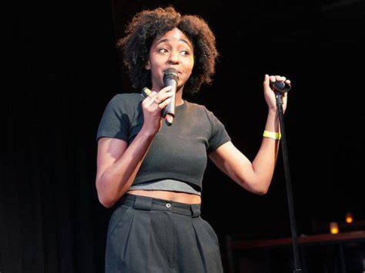 Ayo Edebiri during standup comedy Ayo Edebiri during standup comedy